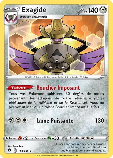 Exagide, carte Pokémon RCL 135 — extension Clash des Rebelles
