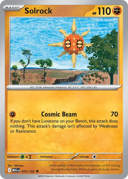 Solrock, Pokémon card MEG 075 — Mega Evolution set