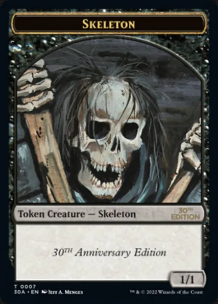 Skeleton, carte Magic T30A 7 — extension 30th Anniversary Tokens