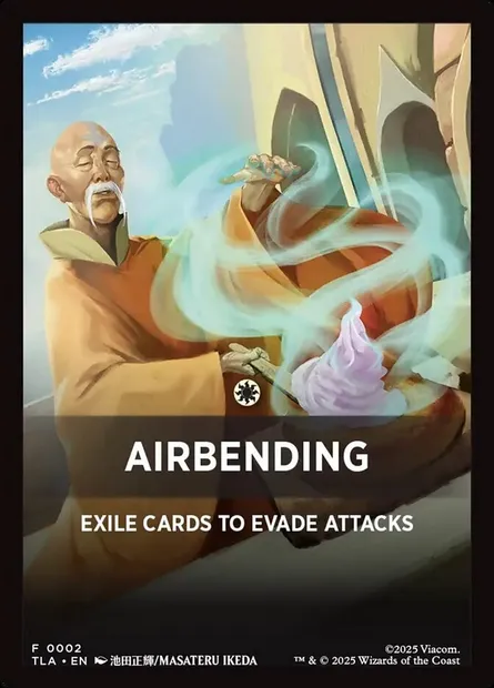 Airbending, carte Magic JTLA 2 — extension Avatar: The Last Airbender Jumpstart Front Cards
