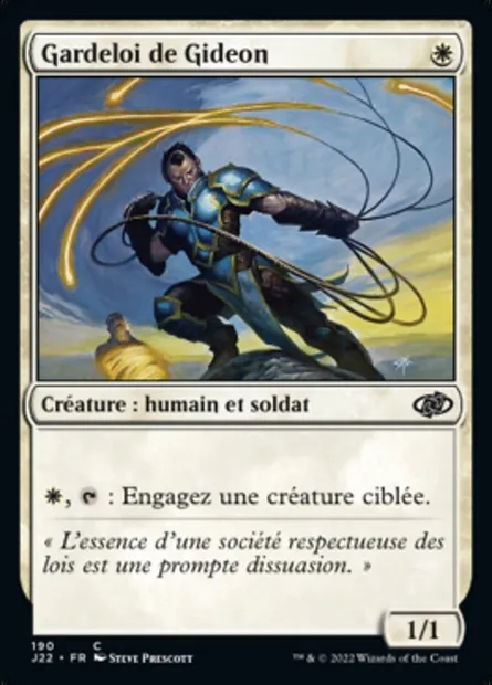 Gardeloi de Gideon, carte Magic J22 190 — extension Jumpstart 2022
