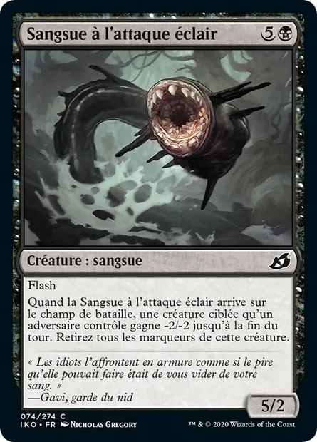 Sangsue à l'attaque éclair, carte Magic IKO 74 — extension Ikoria: Lair of Behemoths