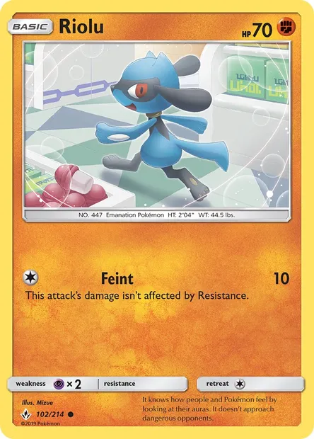 Riolu, Pokémon card UNB 102 — Unbroken Bonds set