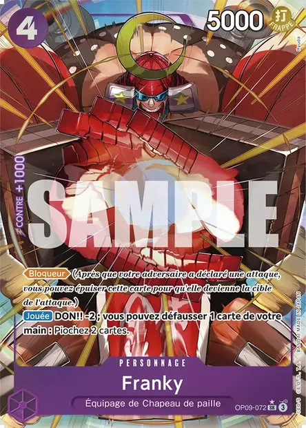 Franky, carte One Piece OP09-072 — extension LES NOUVEAUX EMPEREURS