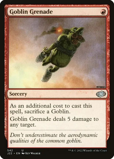 Goblin Grenade, Magic card J22 542 — Jumpstart 2022 set