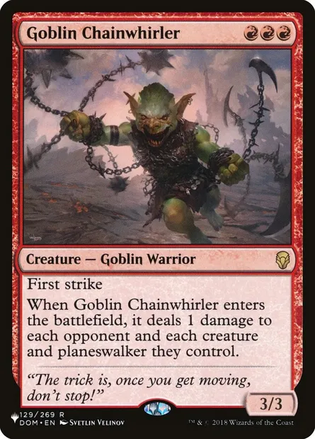 Goblin Chainwhirler, Magic card PLST DOM-129 — The List set