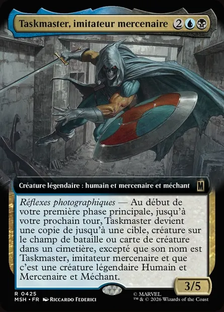 Taskmaster, imitateur mercenaire, carte Magic MSH 425 — extension Marvel Super Heroes