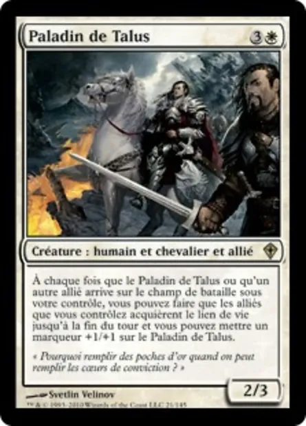 Paladin de Talus, carte Magic WWK 21 — extension Worldwake