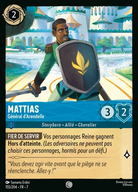 Mattias - Général d'Arendelle, carte Disney Lorcana CH7-155 — extension L'île d'Archazia
