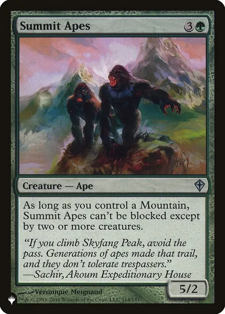 Summit Apes, Magic card PLST WWK-114 — The List set