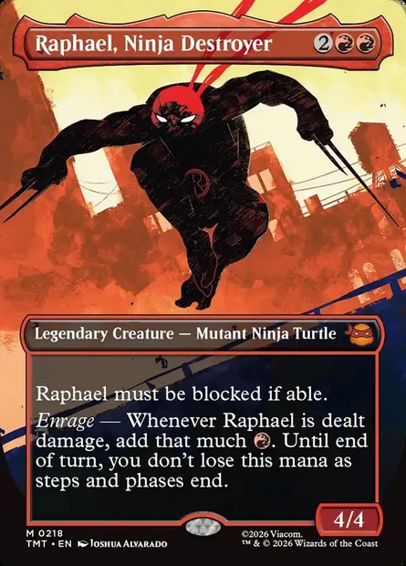 Raphael, Ninja Destroyer, Magic card TMT 218 — Teenage Mutant Ninja Turtles set