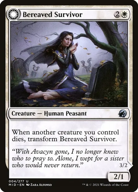 Bereaved Survivor // Dauntless Avenger, Magic card MID 4 — Innistrad: Midnight Hunt set