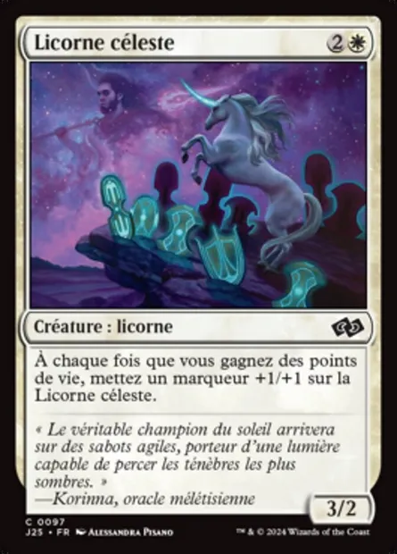 Licorne céleste, carte Magic J25 97 — extension Foundations Jumpstart