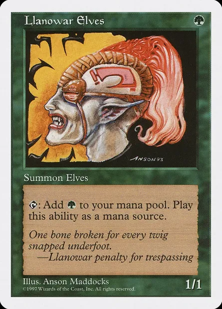 Llanowar Elves, Magic card 5ED 313 — Fifth Edition set