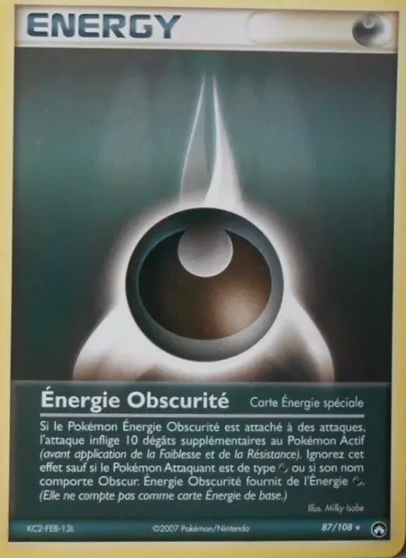 Énergie Obscurité, carte Pokémon PK 87 — extension EX Gardiens du Pouvoir