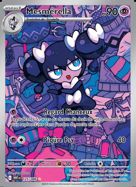 Mesmérella, carte Pokémon WHT 125 — extension Flamme Blanche