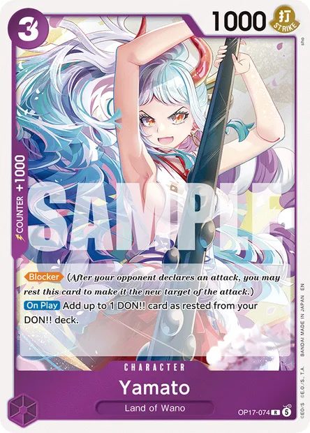 Yamato, One Piece card OP17-074 — THE WORLD’S STRONGEST WARRIORS set