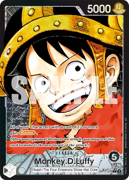 Monkey.D.Luffy, One Piece card OP17-079 — THE WORLD’S STRONGEST WARRIORS set