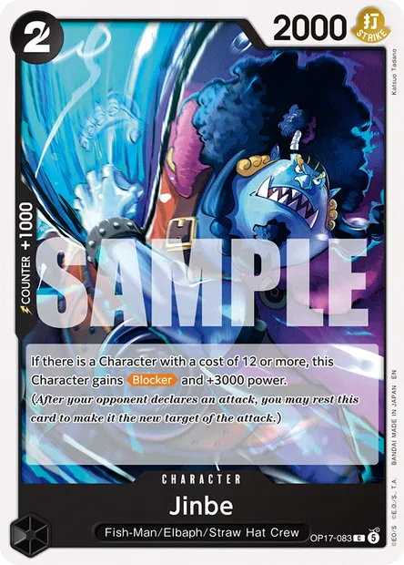 Jinbe, One Piece card OP17-083 — THE WORLD’S STRONGEST WARRIORS set