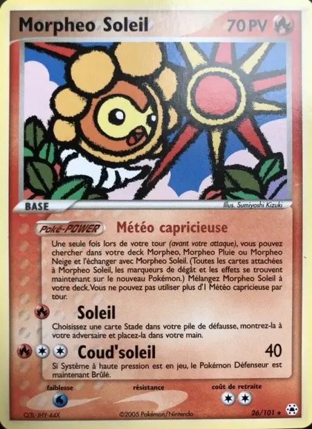 Morpheo Soleil, carte Pokémon HL 26 — extension EX Légendes Oubliées