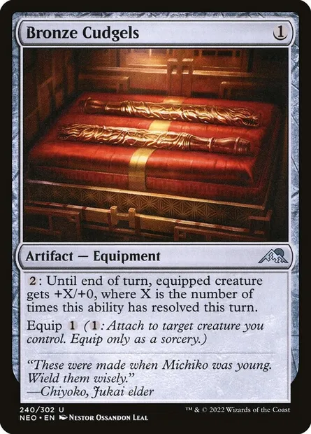 Bronze Cudgels, Magic card NEO 240 — Kamigawa: Neon Dynasty set