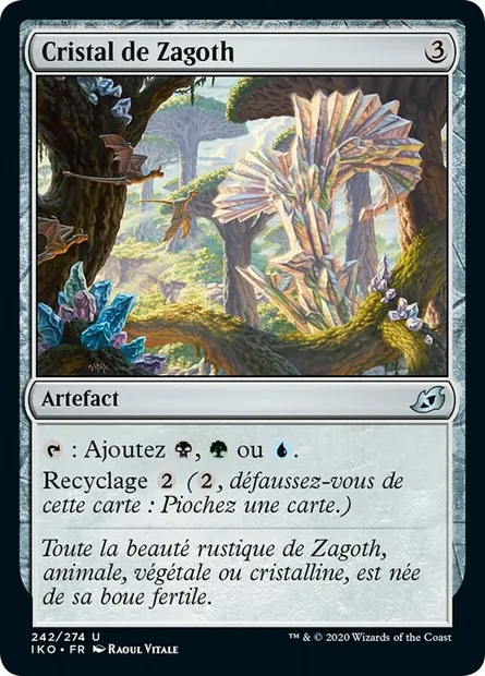 Cristal de Zagoth, carte Magic IKO 242 — extension Ikoria: Lair of Behemoths