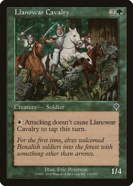 Llanowar Cavalry, Magic card INV 195 — Invasion set