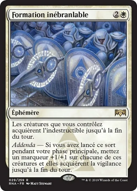 Formation inébranlable, carte Magic RNA 29 — extension L'allégeance de Ravnica