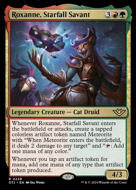 Roxanne, Starfall Savant, Magic card OTJ 228 — Outlaws of Thunder Junction set
