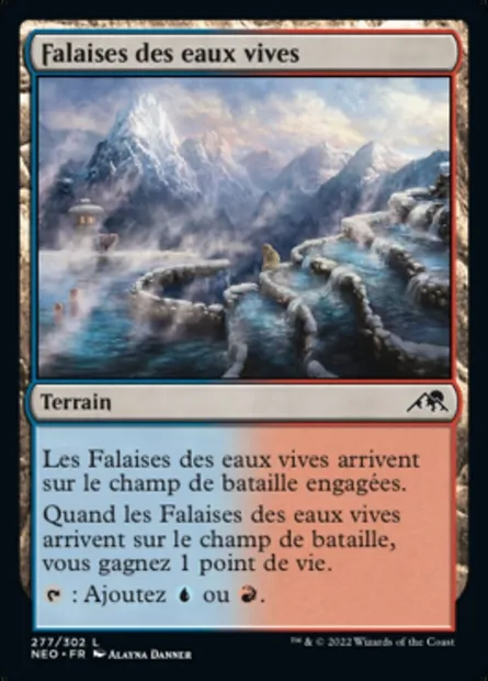 Falaises des eaux vives, carte Magic NEO 277 — extension Kamigawa: La Dynastie Néon