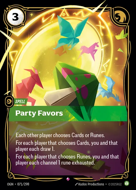 Party Favors, carte Riftbound OGN 071 — extension Origins
