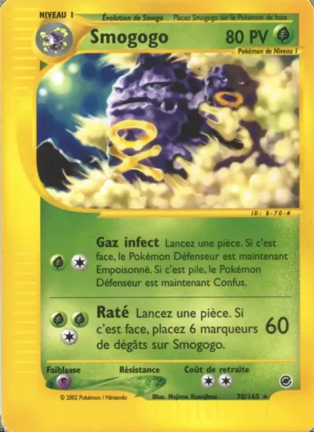 Smogogo, carte Pokémon EX 70 — extension Expedition