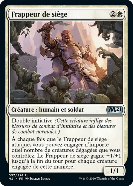 Frappeur de siège, carte Magic M21 37 — extension Core Set 2021