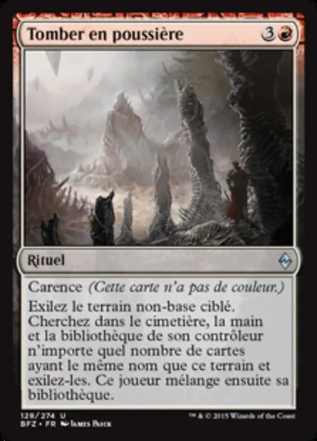 Tomber en poussière, carte Magic BFZ 128 — extension La bataille de Zendikar