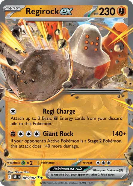 Regirock ex, Pokémon card DRI 101 — Destined Rivals set