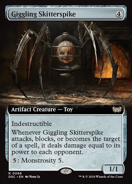 Giggling Skitterspike, Magic card DSC 66 — Duskmourn: House of Horror Commander set