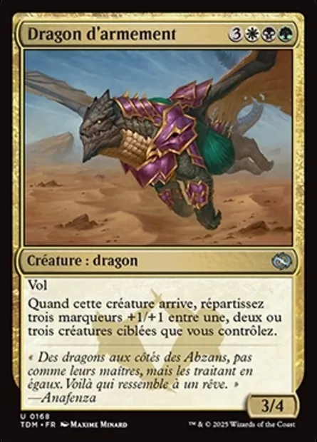 Dragon d'armement, carte Magic TDM 168 — extension Tarkir: Dragonstorm
