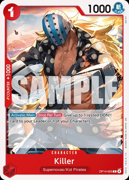 Killer, One Piece card OP14-005 — THE AZURE SEA’S SEVEN set