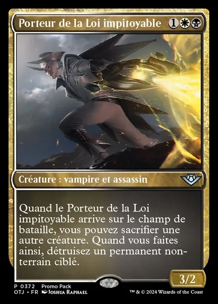 Porteur de la Loi impitoyable, carte Magic OTJ 372 — extension Outlaws of Thunder Junction
