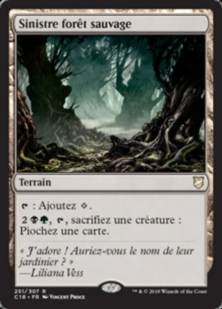 Sinistre forêt sauvage, carte Magic C18 251 — extension Commander 2018