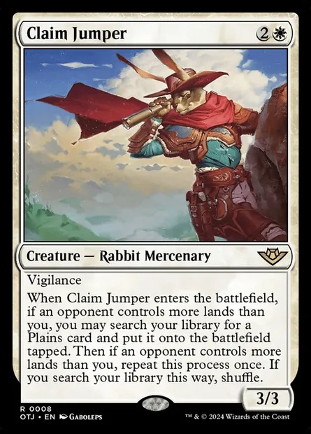 Claim Jumper, Magic card OTJ 8 — Outlaws of Thunder Junction set