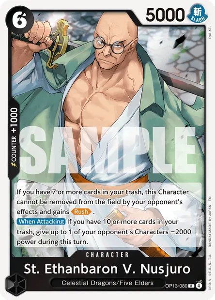 St. Ethanbaron V. Nusjuro, One Piece card OP13-080 — CARRYING ON HIS WILL set