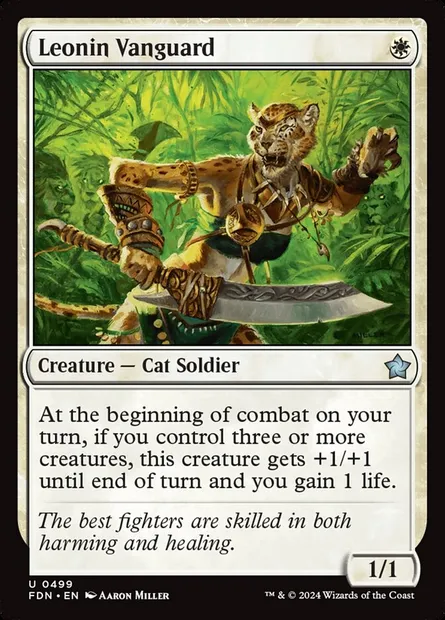 Leonin Vanguard, Magic card FDN 499 — Foundations set