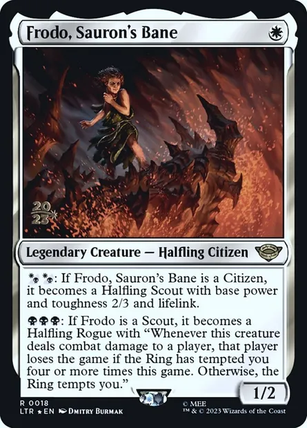 Frodo, fléau de Sauron, carte Magic PLTR 18s — extension Tales of Middle-earth Promos