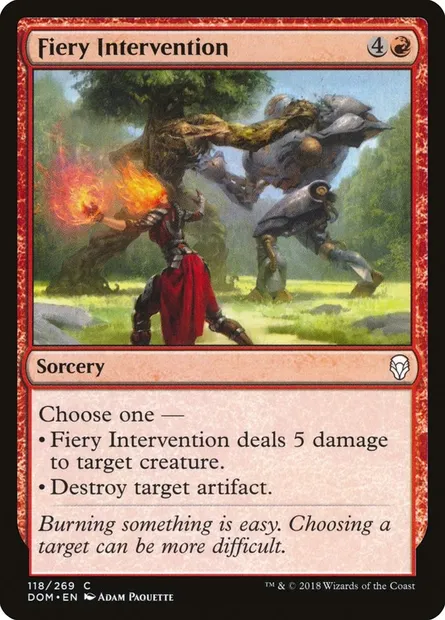 Fiery Intervention, Magic card DOM 118 — Dominaria set
