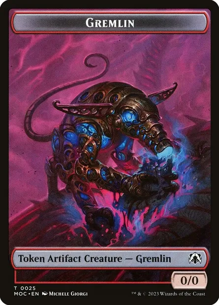 Gremlin, carte Magic TMOC 25 — extension March of the Machine Commander Tokens