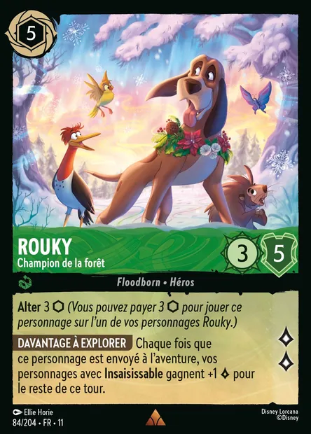 Rouky - Champion de la forêt, carte Disney Lorcana CH11-084 — extension Givresort