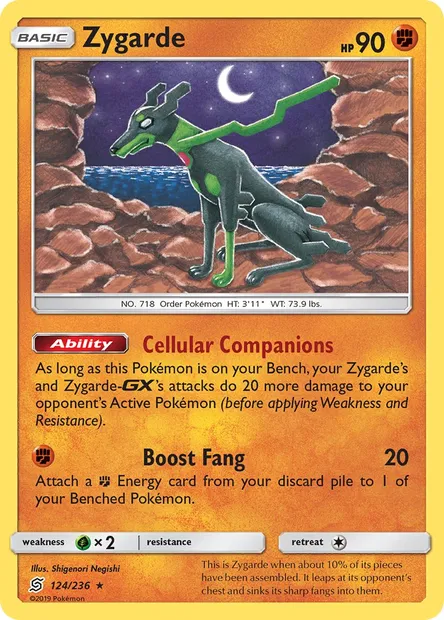 Zygarde, Pokémon card UNM 124 — Unified Minds set