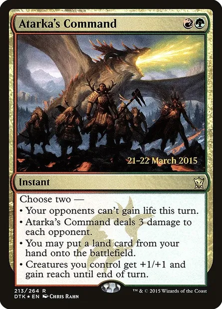 Atarka's Command, Magic card PDTK 213s — Dragons of Tarkir Promos set