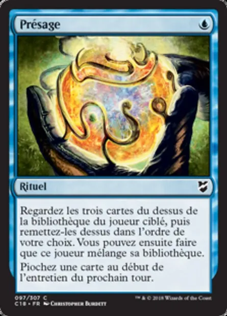 Présage, carte Magic C18 97 — extension Commander 2018